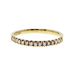 0.14 CT Natural Diamond 18K Yellow Gold Wedding Band Ring Size 5